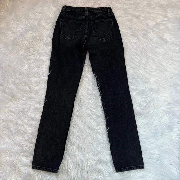 NWOT Reformation Harley Studded High Rise Slim Jeans Pacific Black Denim 24 - Picture 10 of 12